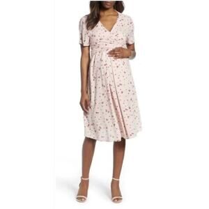 Isabella Oliver Leonie Tie Pink Petal Floral Maternity Dress•Sz 4=US 10•$239